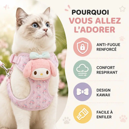 Pettorina Kawaii Per Gatti Antifuga