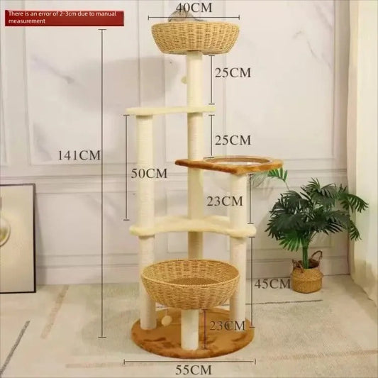 Tiragraffi In Legno Per Gattini Con Cuccia In Sisal