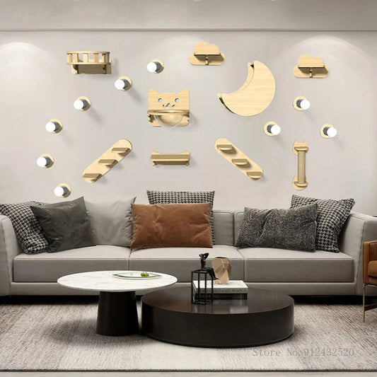 Tiragraffi Nuvola Da Parete In Legno Di Design Per Gatti