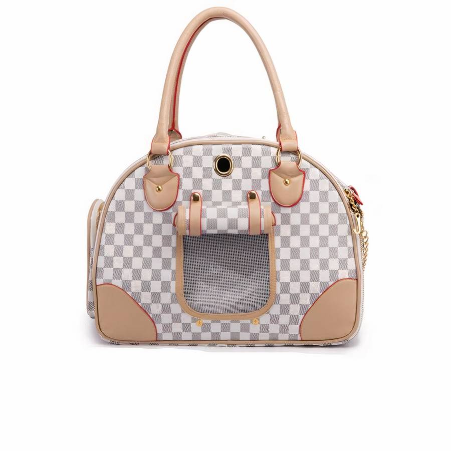 Borsa Elegante In Pelle Per Gatti Beige 2