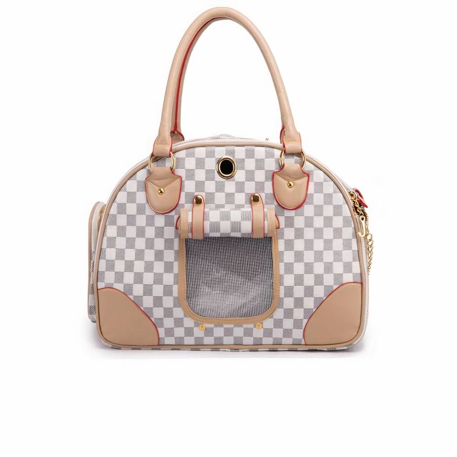 Borsa Elegante In Pelle Per Gatti Beige