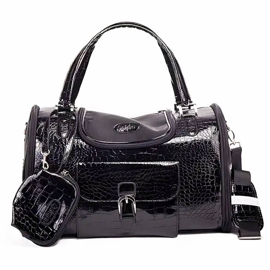 Borsa In Pelle Per Gatti Nero