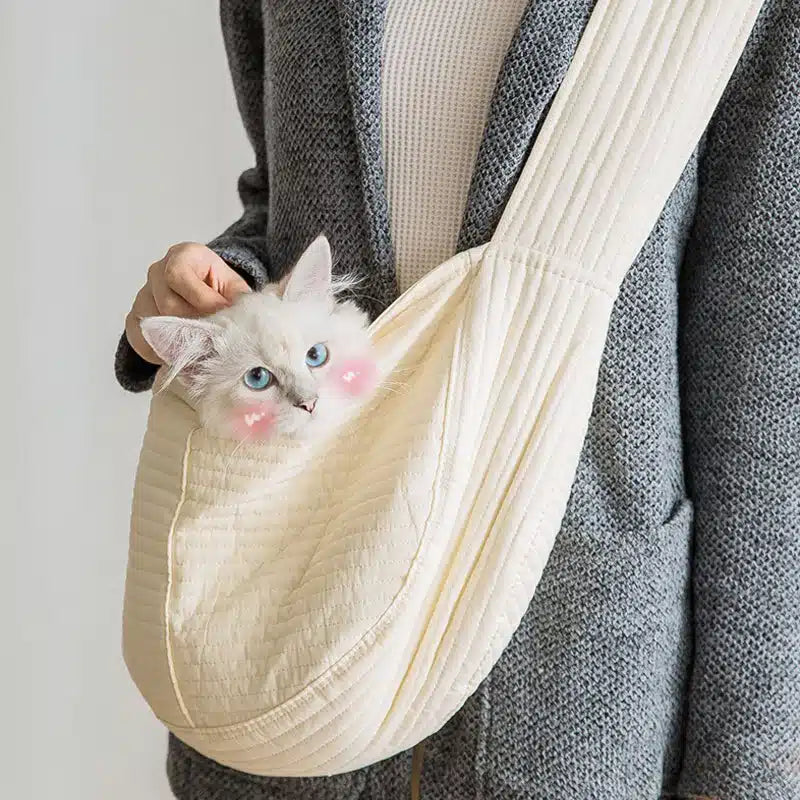 Borsa In Tela Per Gatti Bianco