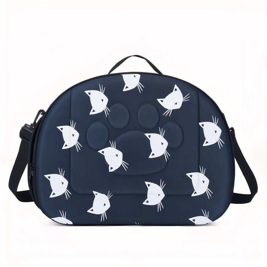Borsa Pieghevole Traspirante Per Gatti Blu Navy