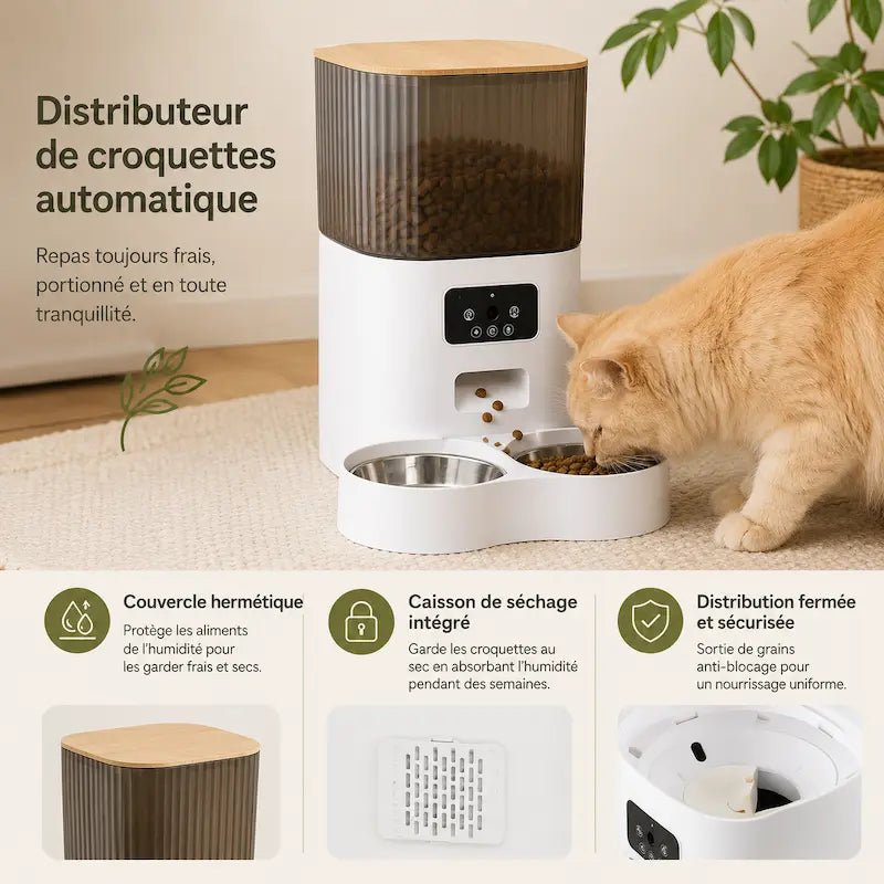 Distributore Cibo Gatti Con Telecamera In Ceramica