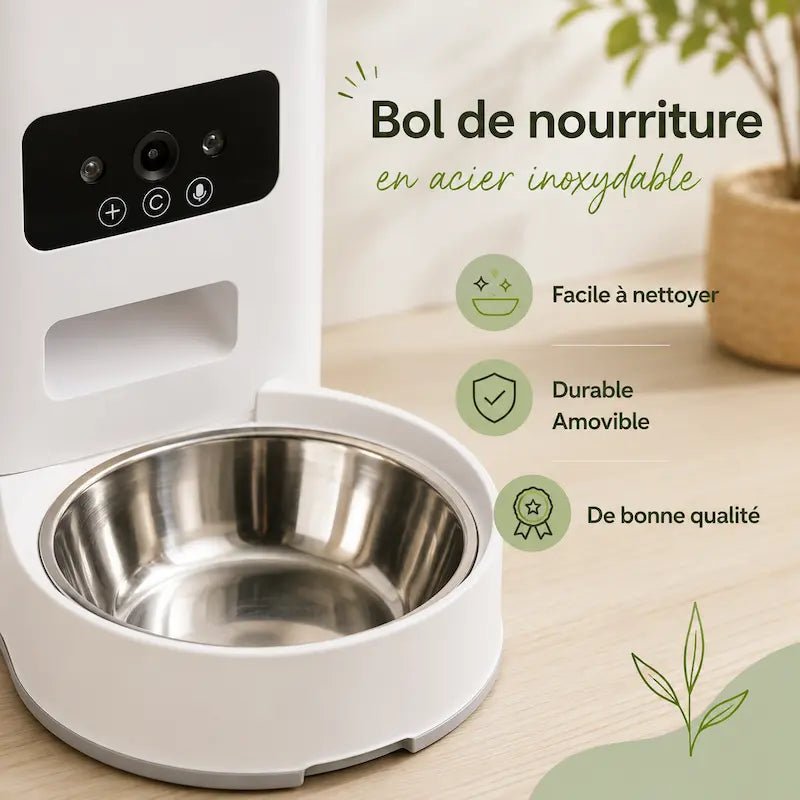 Distributore Cibo Gatti Con Telecamera Rialzata