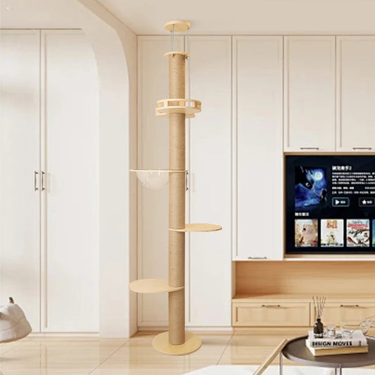 Tiragraffi A Soffitto In Legno Per Maine Coon Per Gatti