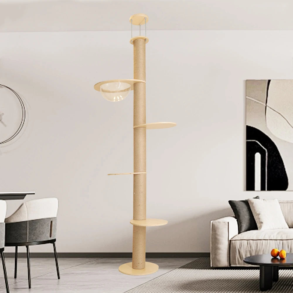 Tiragraffi A Soffitto In Legno Per Maine Coon
