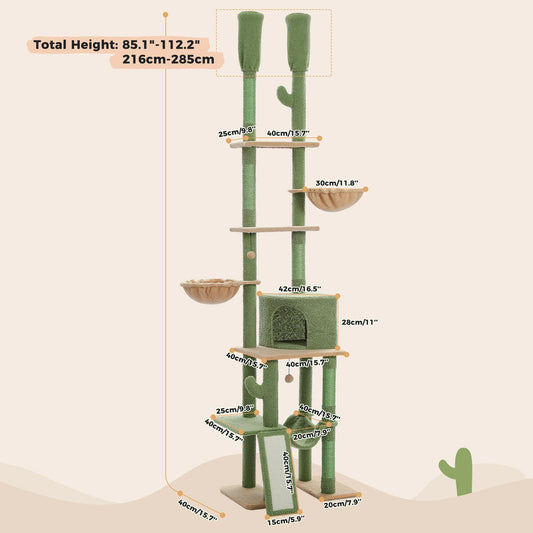 Tiragraffi Cactus A Soffitto In Legno Per Gatti
