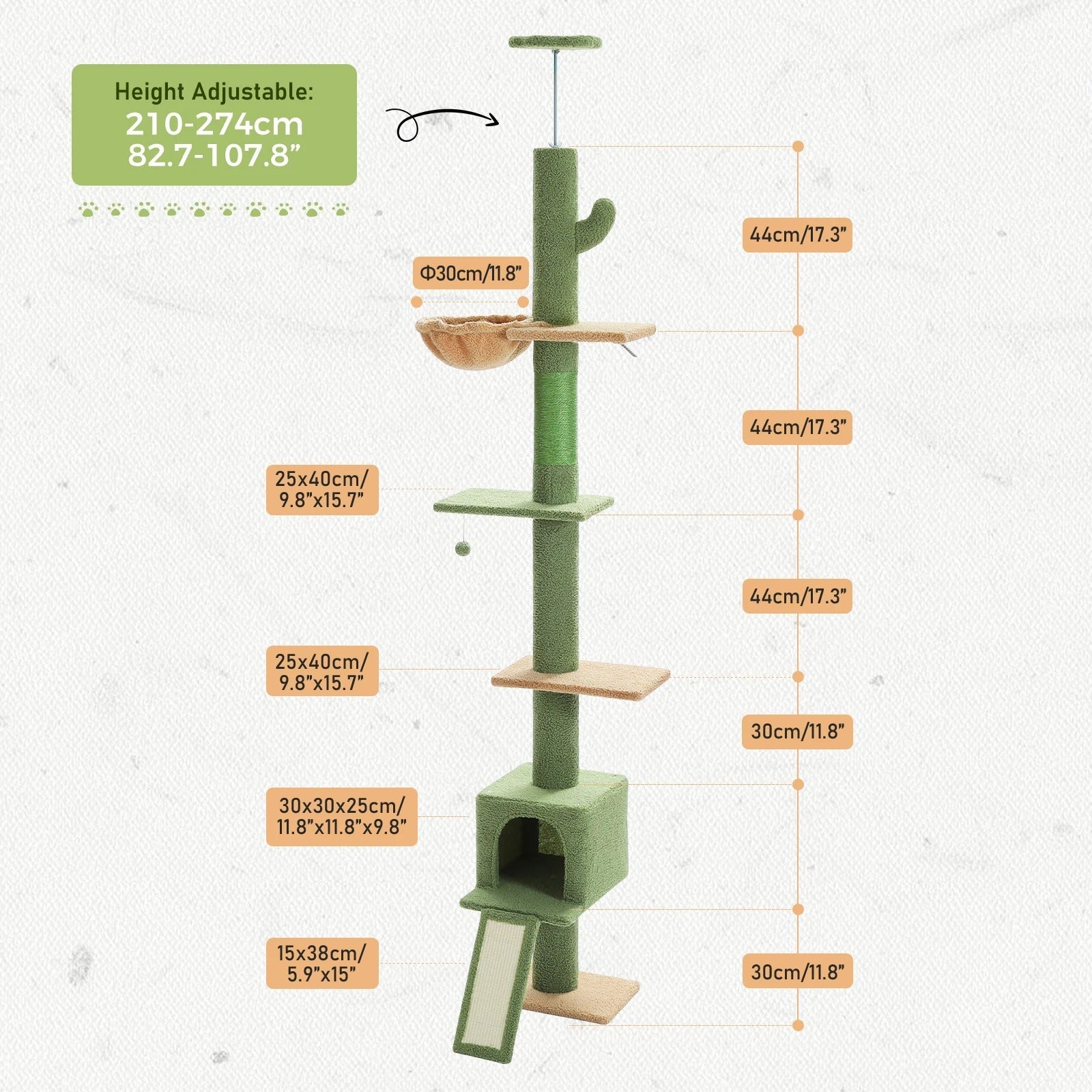 Tiragraffi Cactus A Soffitto Per Gatti Grandi Per Gatti