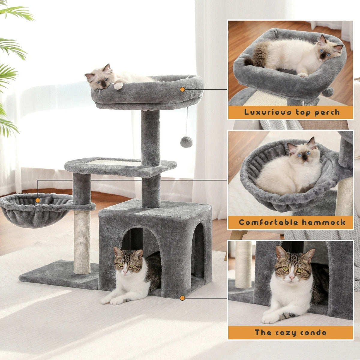 Tiragraffi Con Amaca Con Cuccia A Soffitto