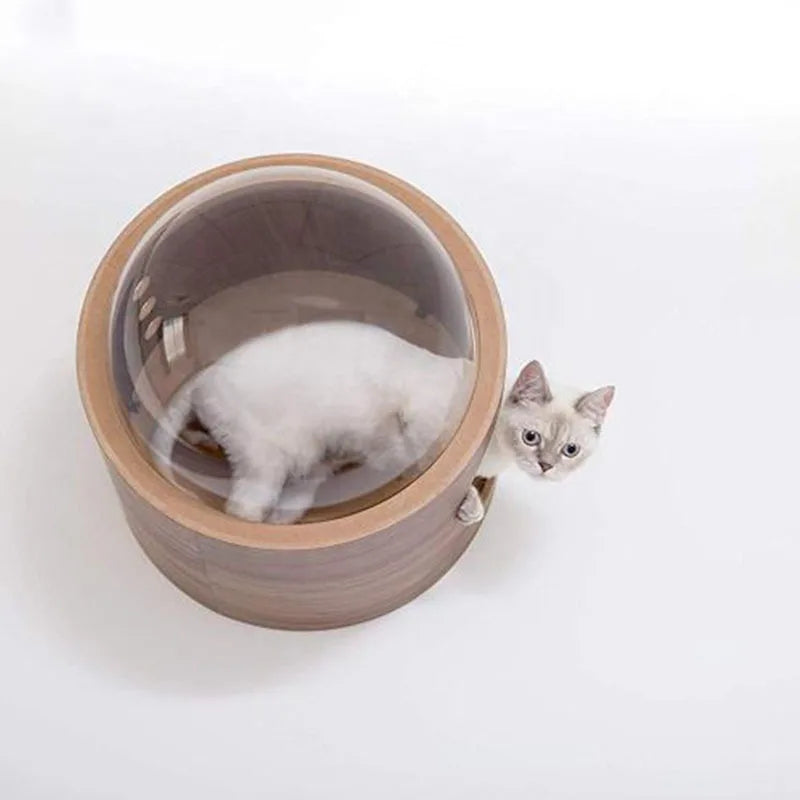 Tiragraffi Da Parete In Legno Con Cuccia Con Amaca