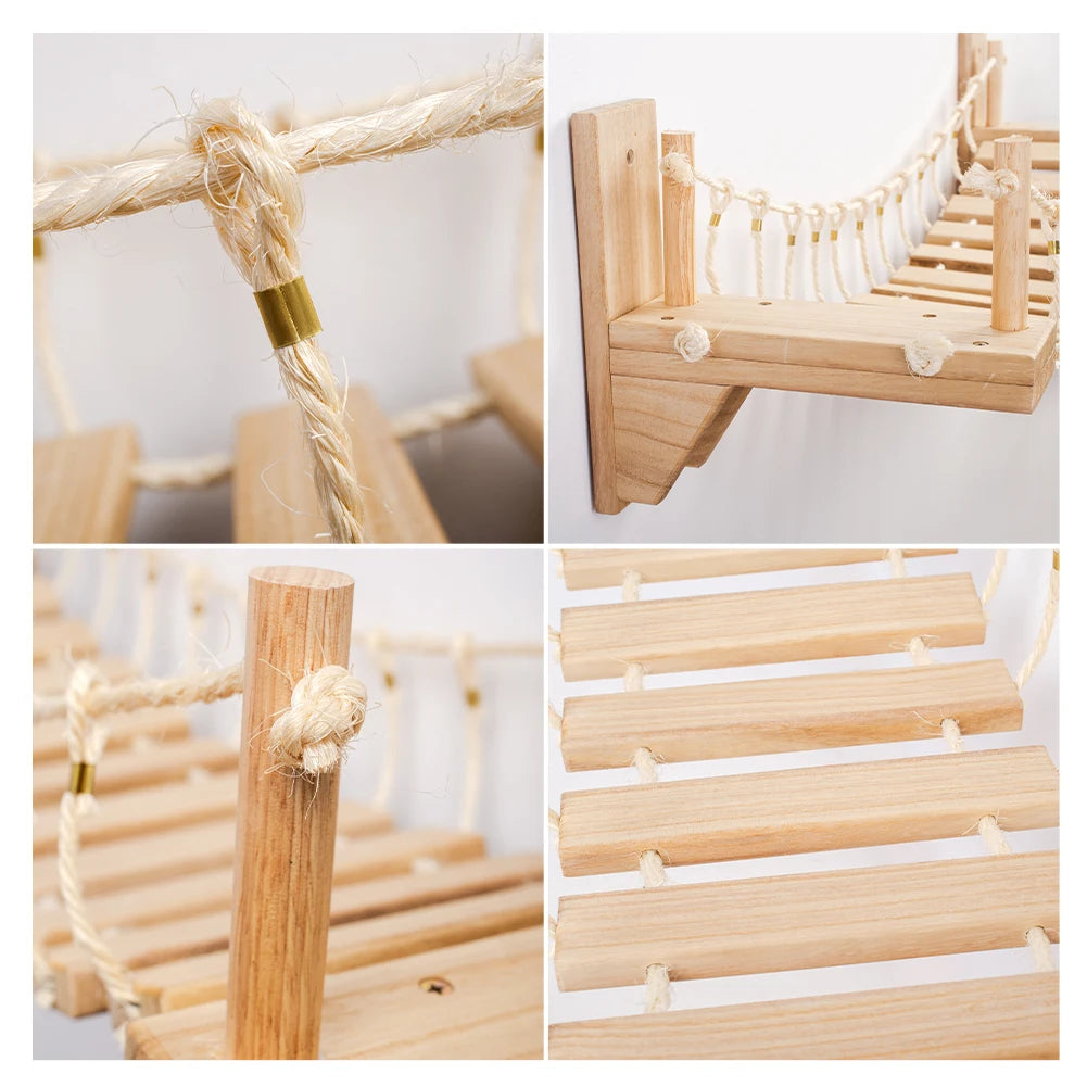 Tiragraffi Da Parete In Legno Con Ponte Con Cuccia