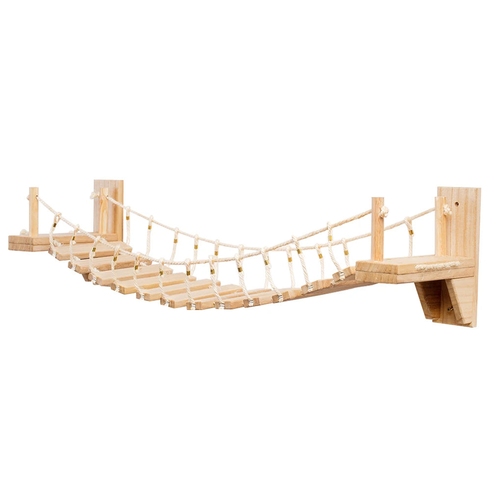 Tiragraffi Da Parete In Legno Con Ponte Per Gatti