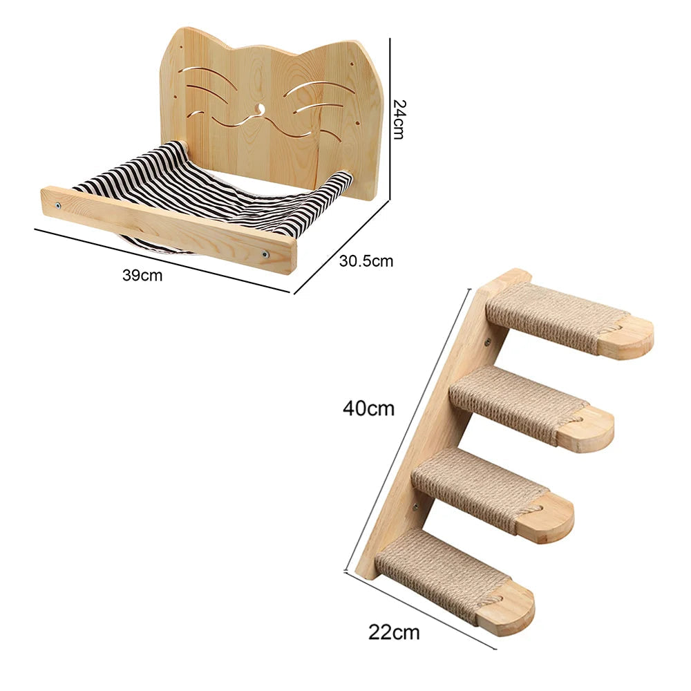 Tiragraffi Da Parete In Legno Con Scala Confortevole