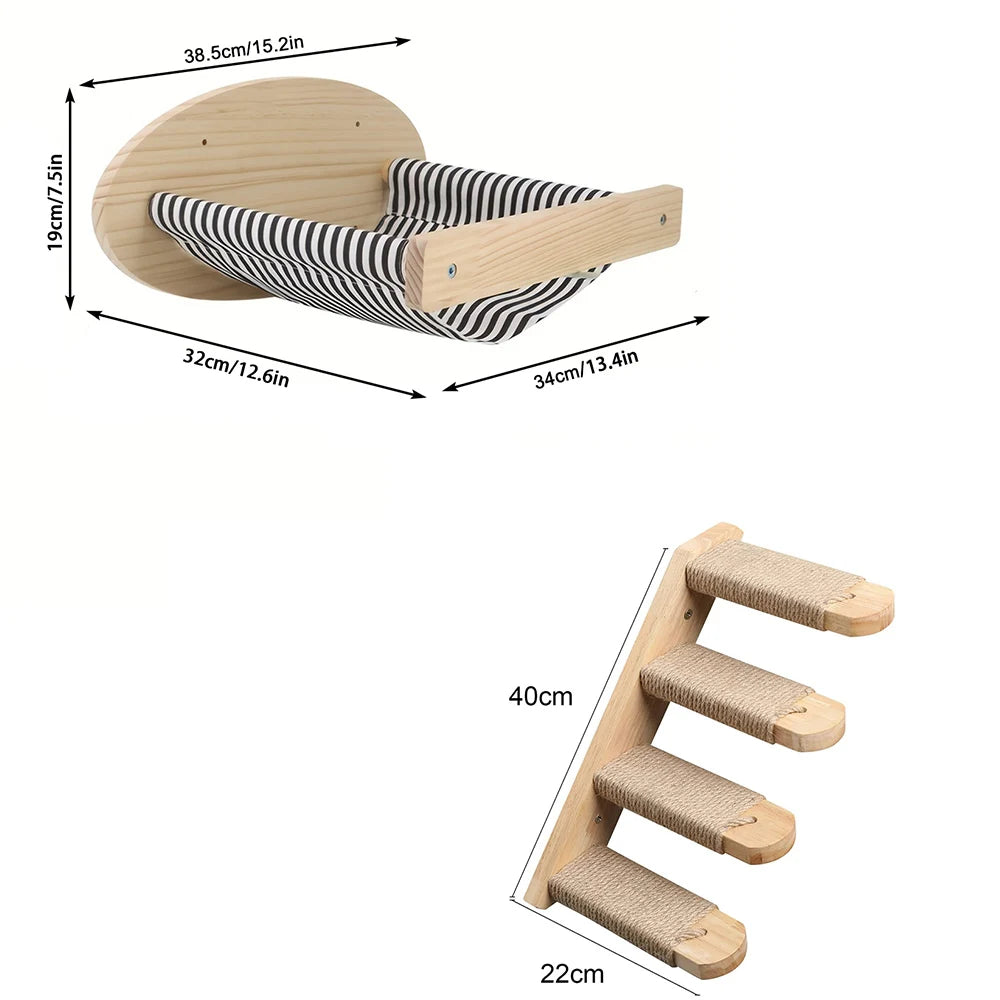 Tiragraffi Da Parete In Legno Con Scala Robusto