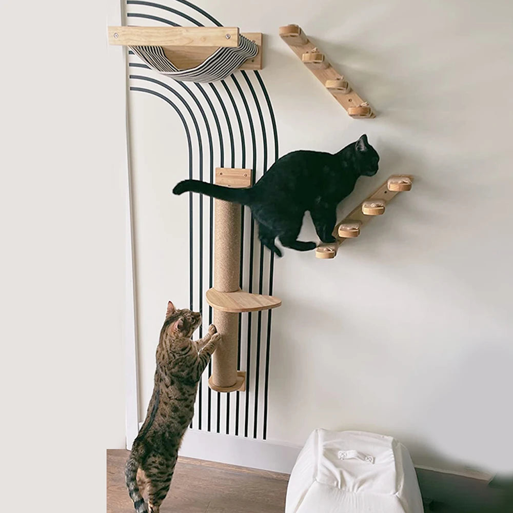 Tiragraffi Da Parete In Legno Con Scala Salvaspazio