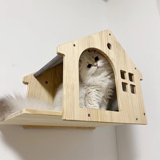 Tiragraffi Da Parete In Legno Per Gattini Beige