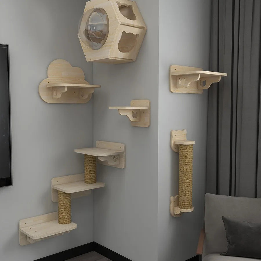 Tiragraffi Da Parete In Legno Per Gattini Di Design Da Parete