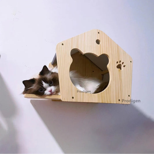Tiragraffi Da Parete In Legno Per Gattini Multipiano