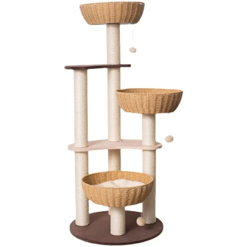 Tiragraffi In Legno Per Gattini Beige Stabile