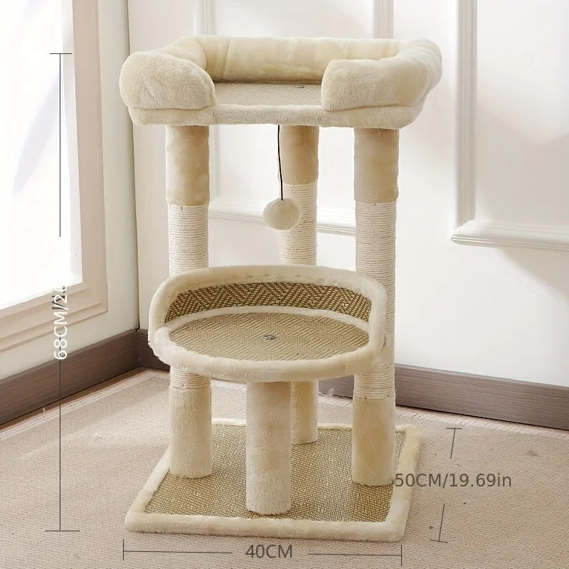 Tiragraffi In Legno Per Gattini Bianco In Sisal