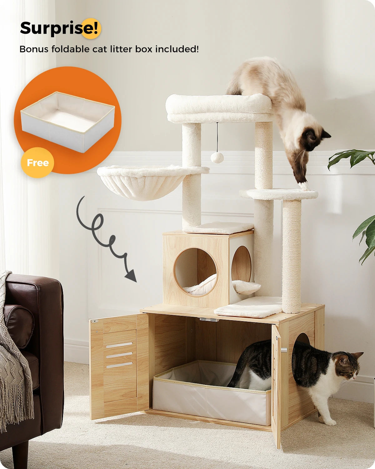 Tiragraffi In Legno Per Gattini Con Lettiera Design Moderno