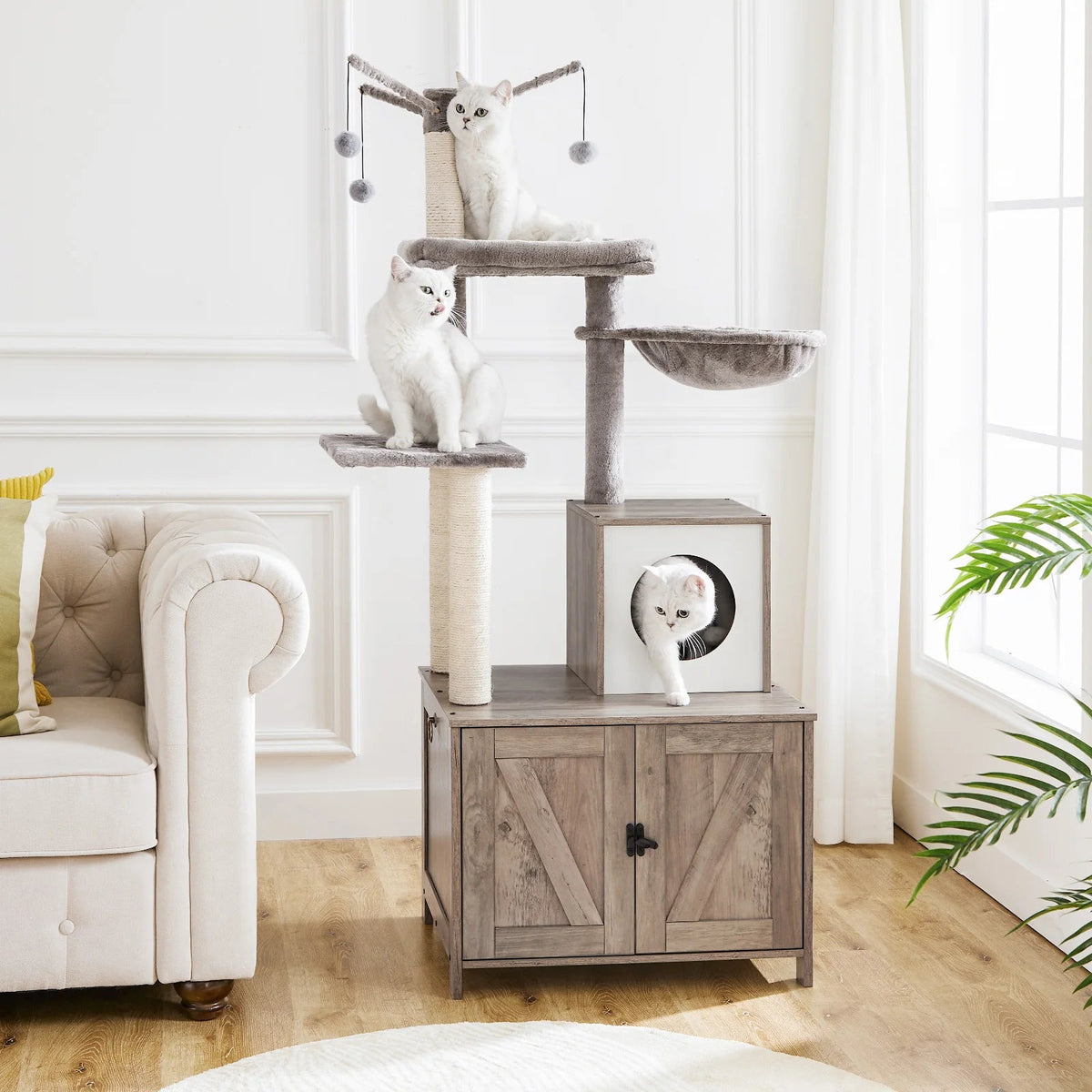 Tiragraffi In Legno Per Gattini Con Lettiera Di Design In Sisal
