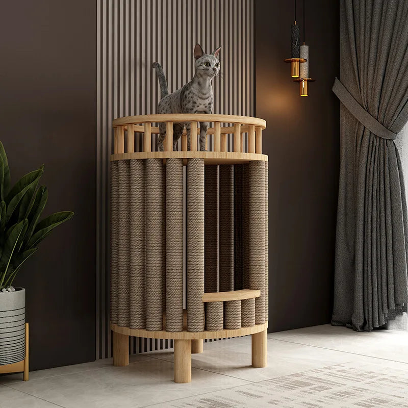 Tiragraffi In Legno Per Gattini Con Lettiera Elegante