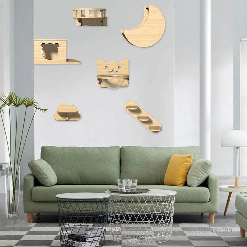 Tiragraffi Nuvola Da Parete In Legno Di Design Con Amaca