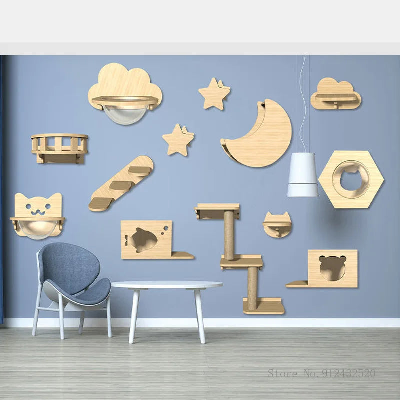 Tiragraffi Nuvola Da Parete In Legno Di Design