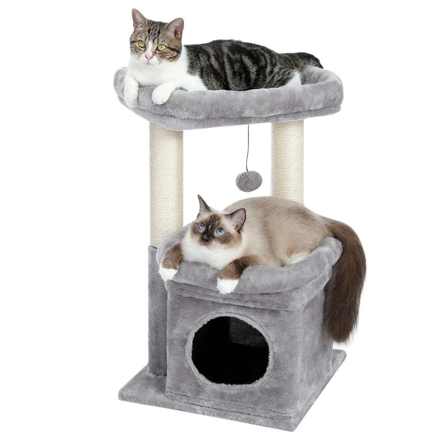 Tiragraffi Per Gattini Con Cuccia Grigio In Sisal