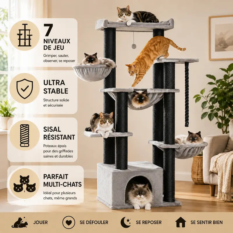 Tiragraffi Per Maine Coon XXL In Legno