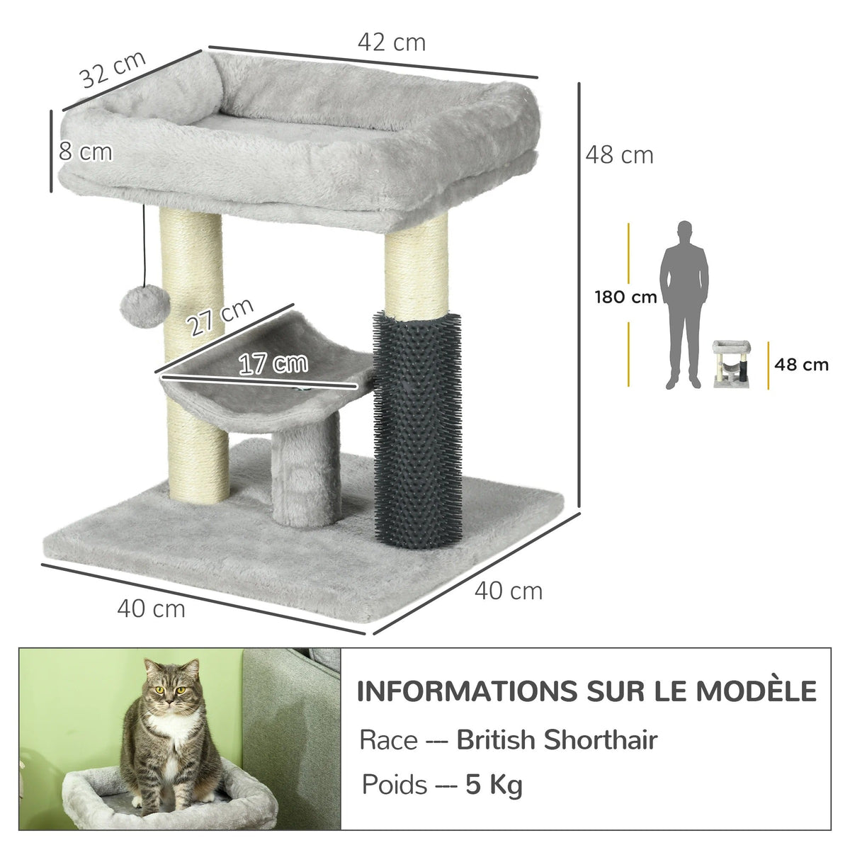 Tiragraffi Piccolo Grigio Per Gattini