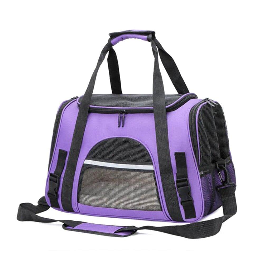 Trasportino Morbido Pieghevole Per Gatti Viola