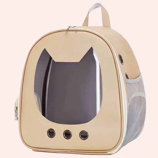Zaino Gatto Trasparente Beige