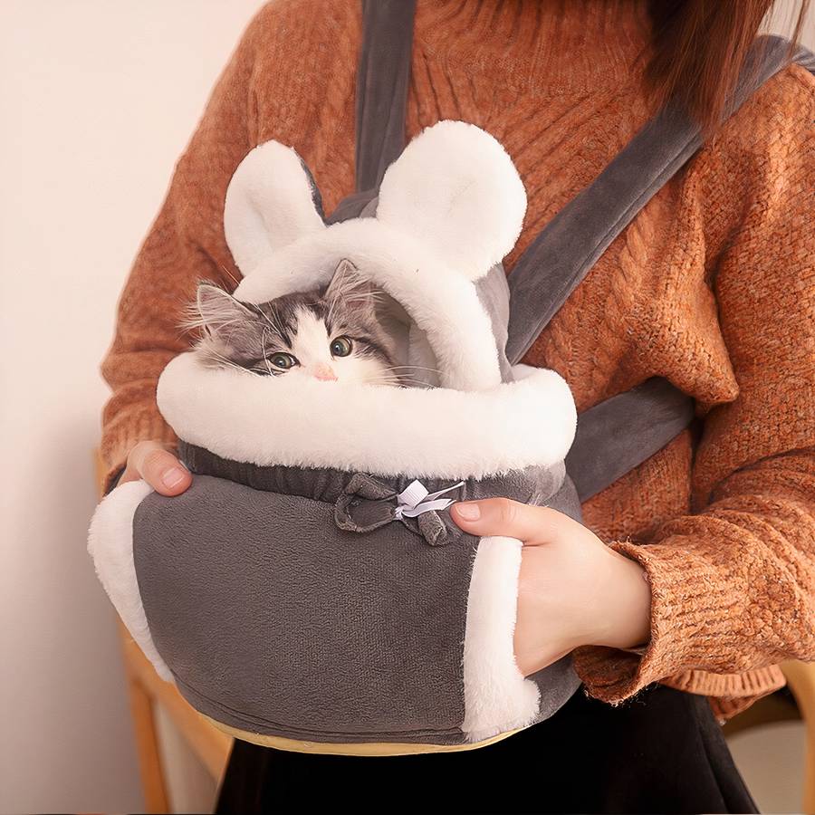 Zaino Trasporto Gatti Grigio